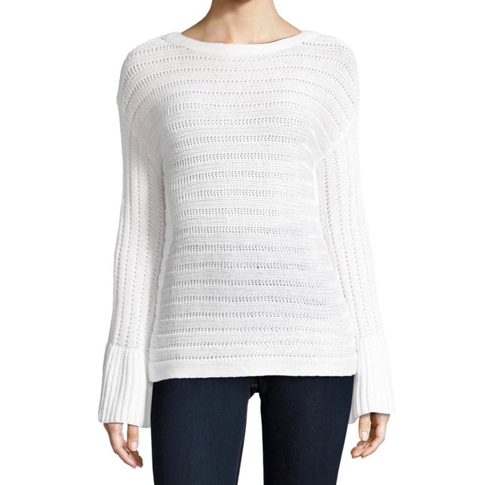 Ellen Tracy Womens Sweater Chunky Knit Crochet